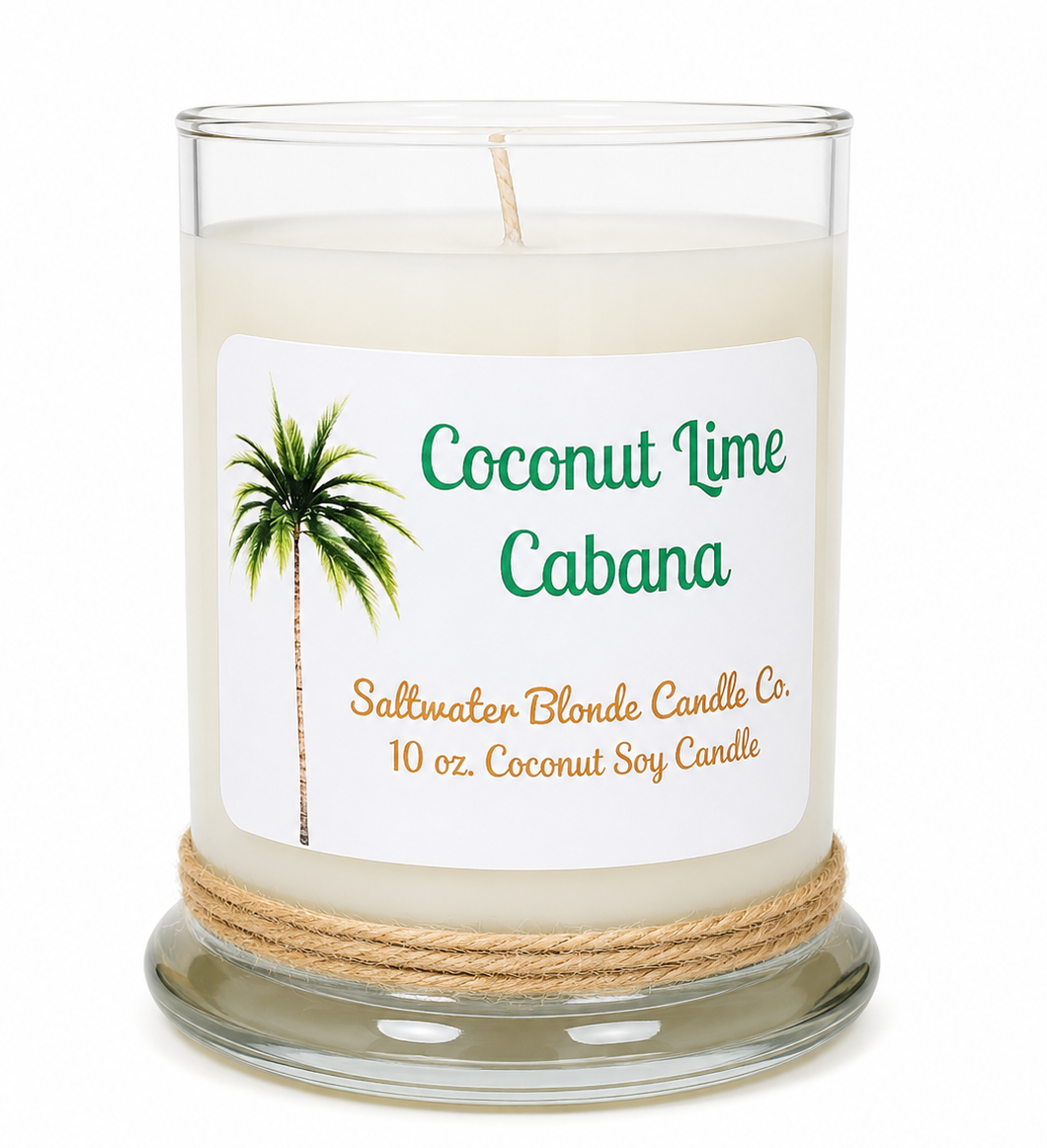 Coconut Lime Cabana 10 oz. Coconut Soy Candle