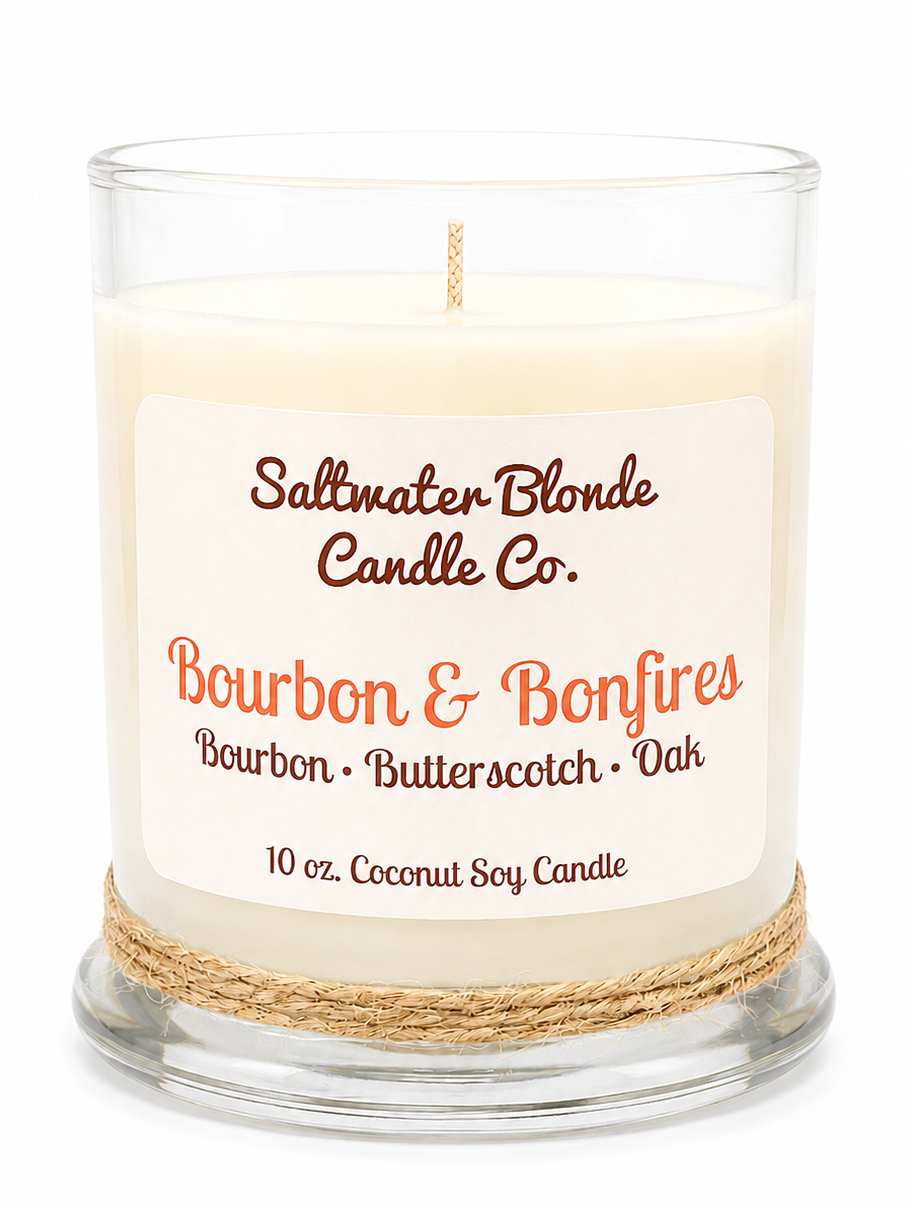 Bourbon & Bonfires 10 oz. Coconut Soy Candle