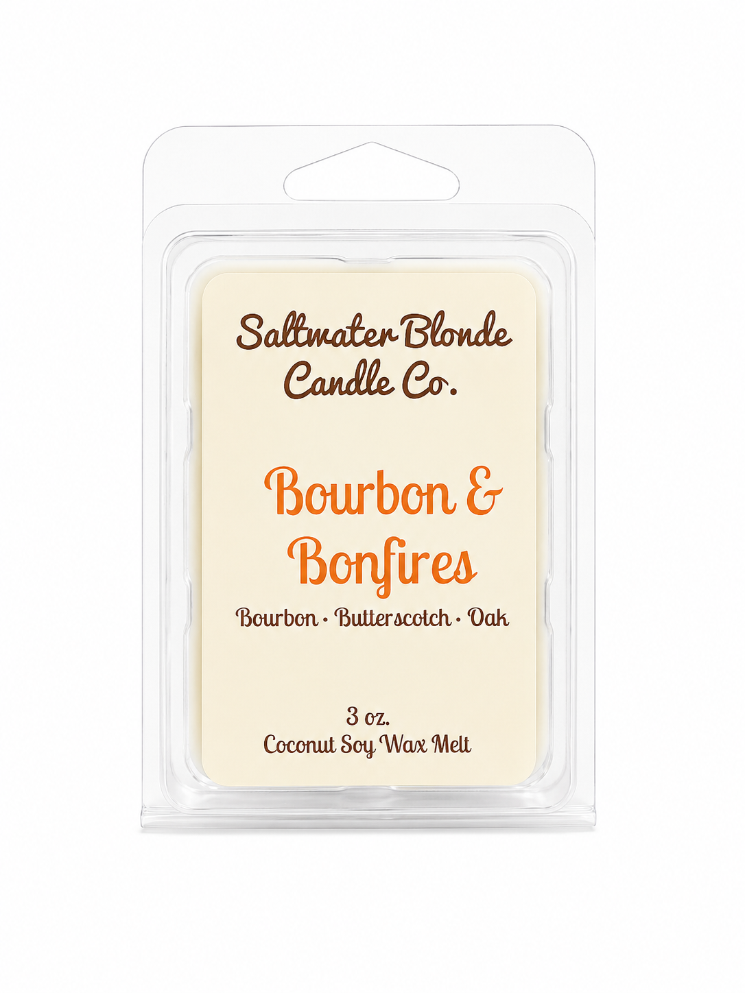 Bourbon & Bonfires 3 oz. Coconut Soy Wax Melt