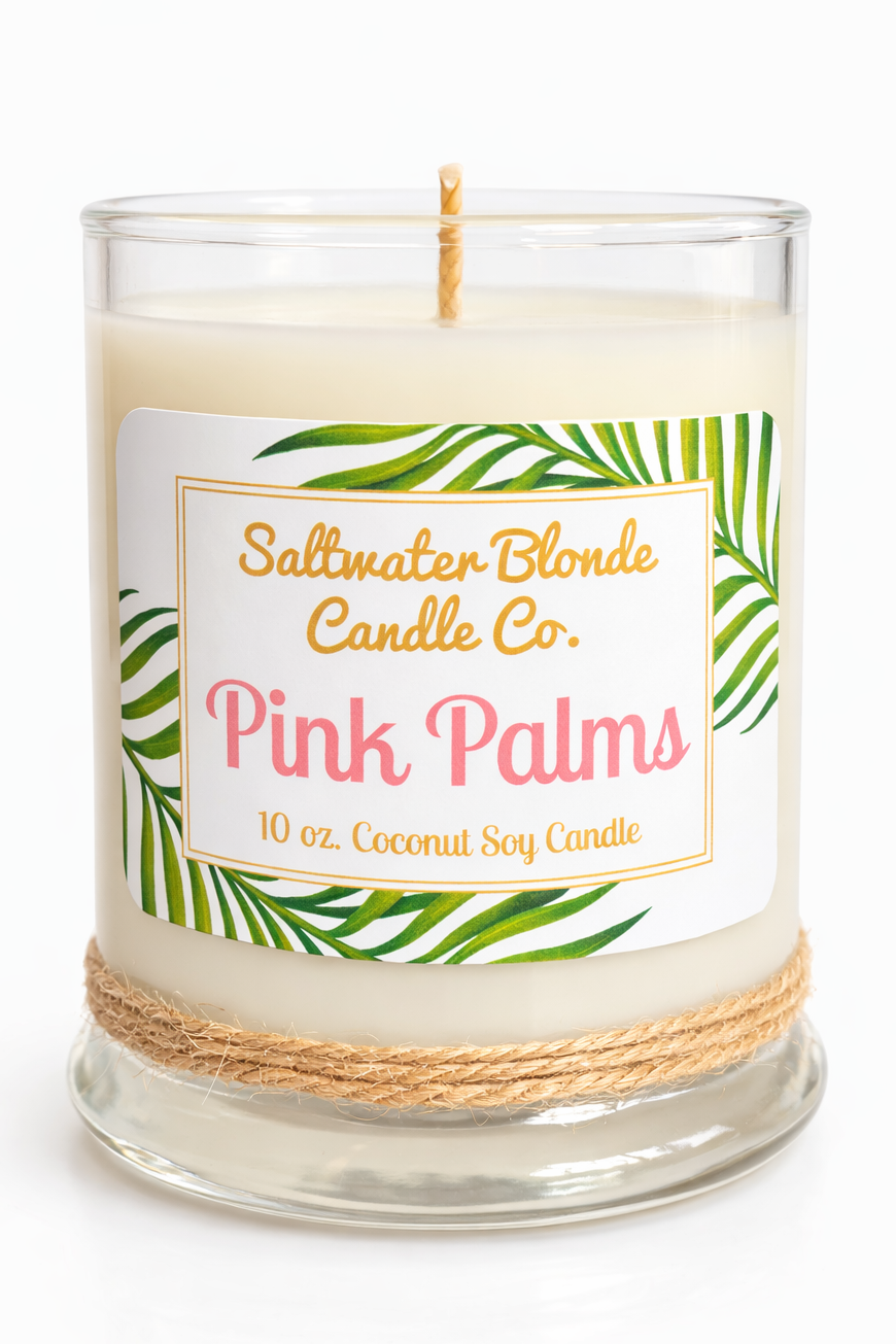 Pink Palms 10 oz. Coconut Soy Candle